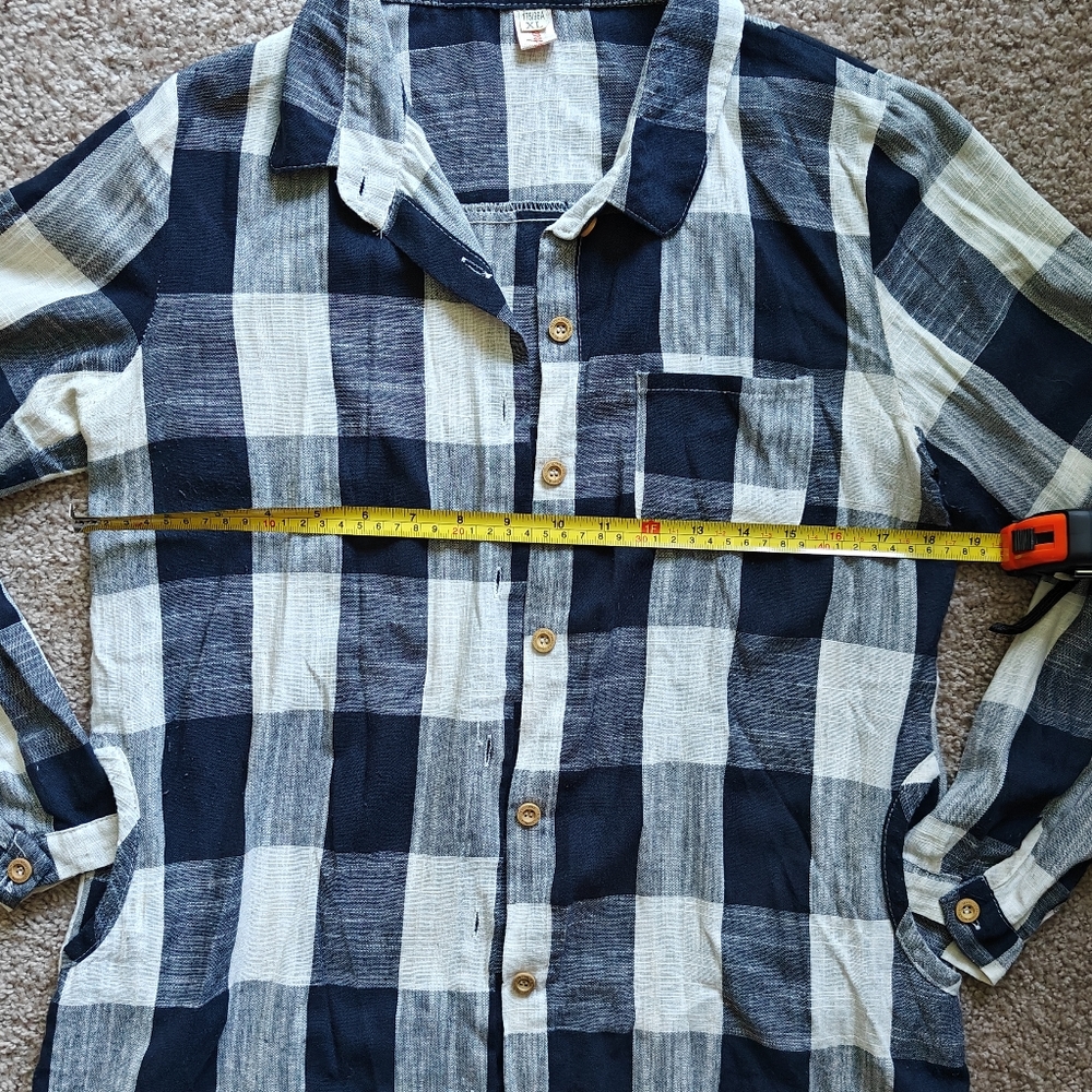 Plaid Button Down Top With Pockets - image 8